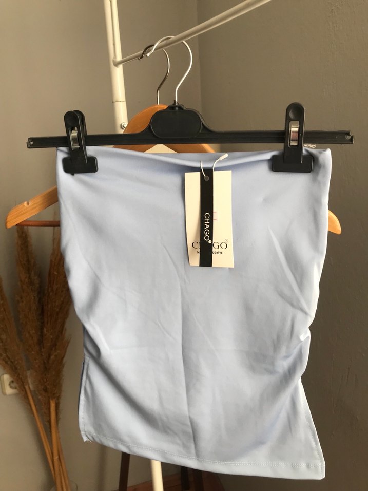 Sıfır Mavi Sütyen Destekli Büstiyer Straplez - Görsel 3