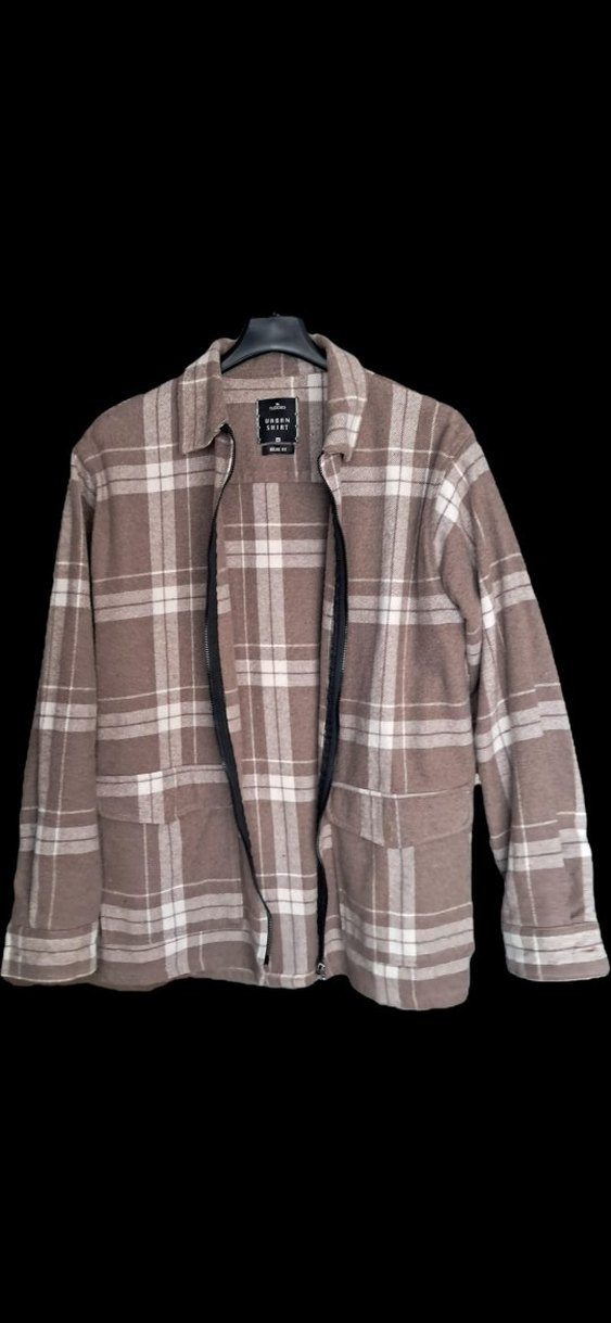 Bej/Beyaz Fermuarlı Gömlek - Görsel 2