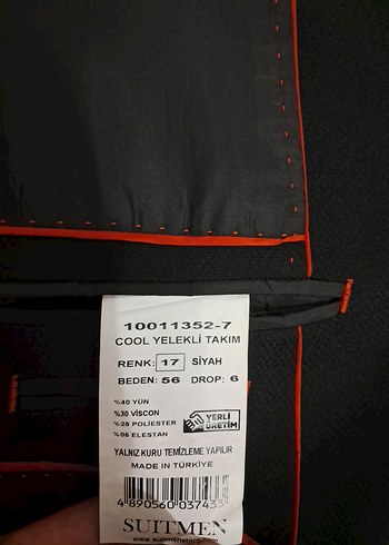 Düğmeli Siyah Erkek Takım Elbise - Görsel 3