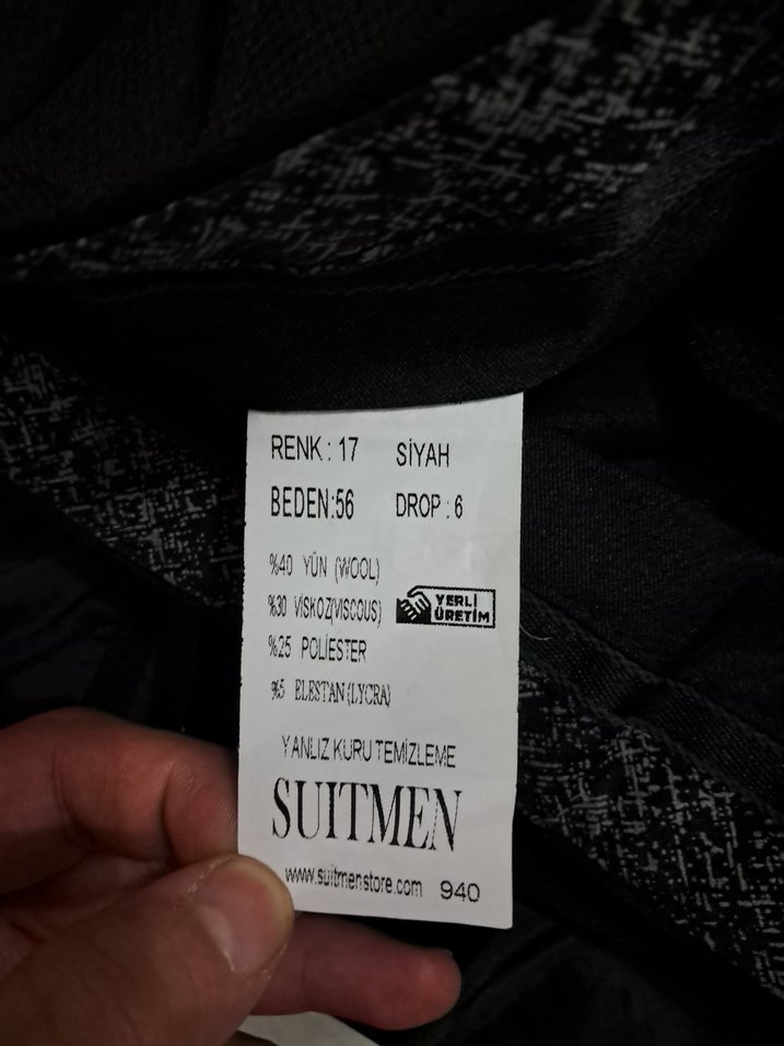 Düğmeli Siyah Erkek Takım Elbise - Görsel 4