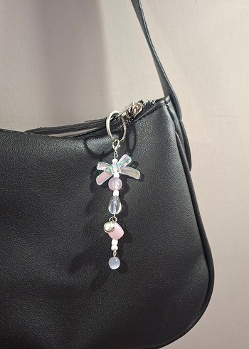 Gümüş Renk Charmlı ve Renkli Kadın Anahtarlık - Görsel 4