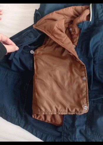 3 ü 1 arada Düğmeli Erkek Çocuk Mavi Mont - Görsel 6