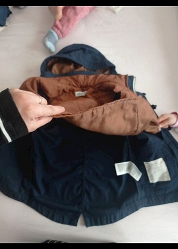 3 ü 1 arada Düğmeli Erkek Çocuk Mavi Mont - Görsel 5