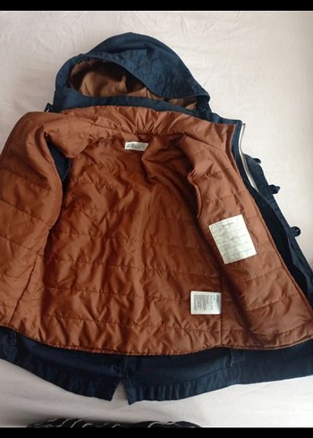 3 ü 1 arada Düğmeli Erkek Çocuk Mavi Mont - Görsel 3