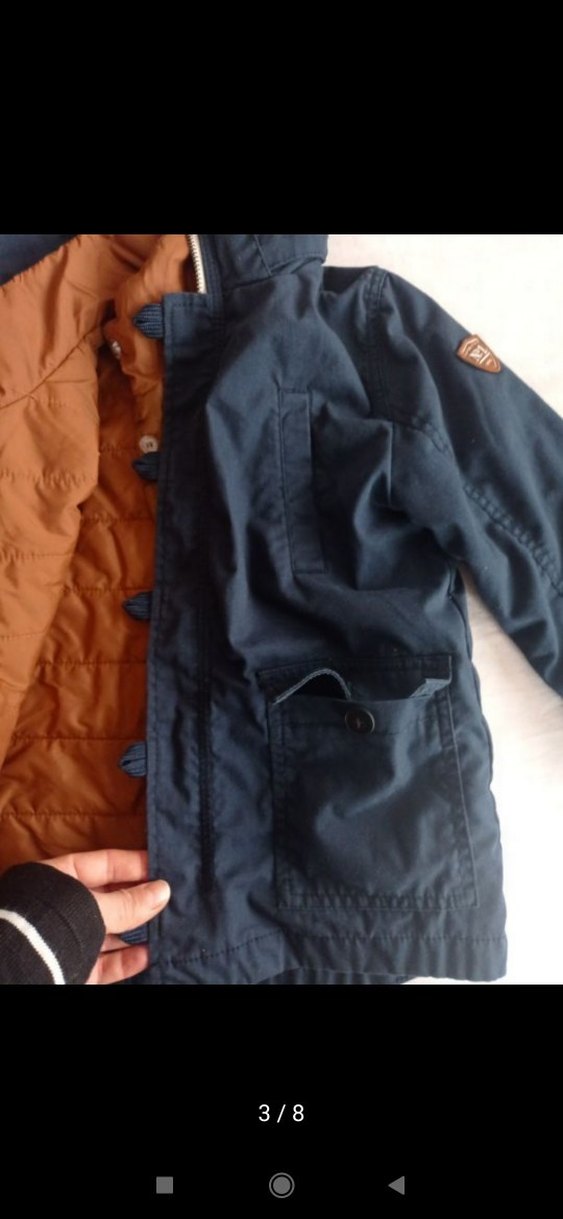 3 ü 1 arada Düğmeli Erkek Çocuk Mavi Mont - Görsel 2