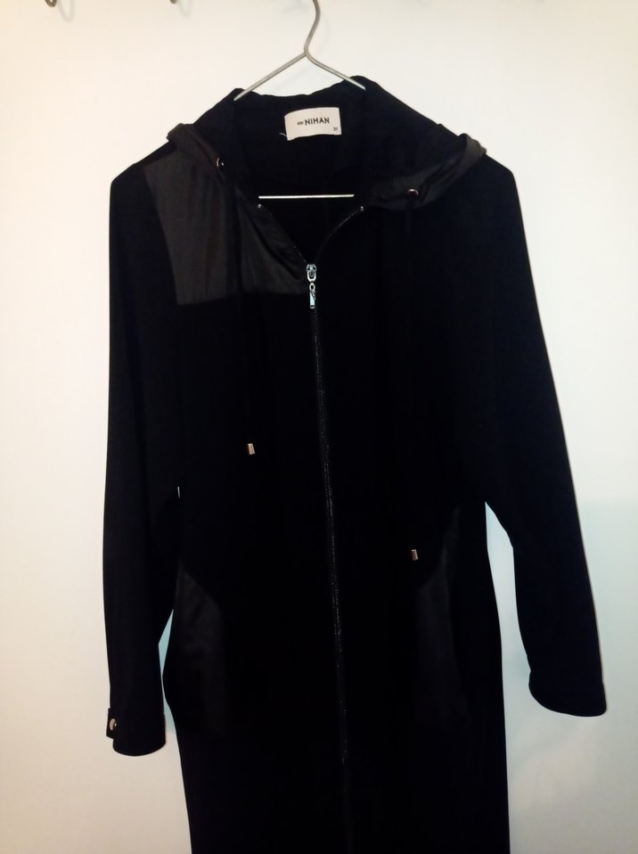 Nihan Siyah Fermuarlı ferace - Görsel 2