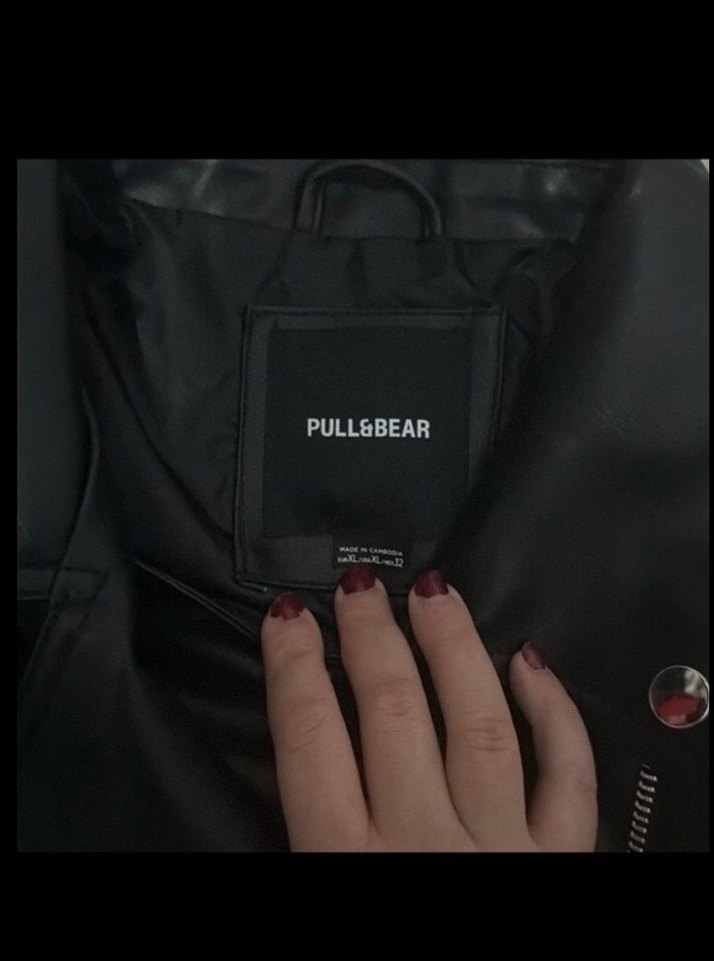 Kadın Siyah Deri Biker Ceket - Görsel 4