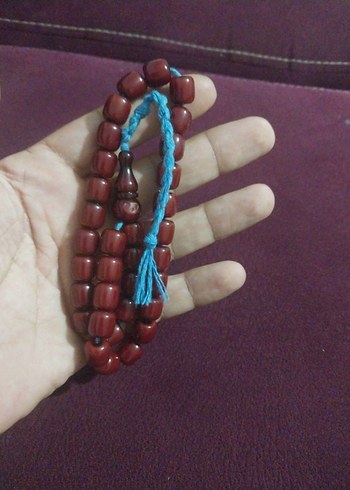 Bordo kehribar sıkma Erkek Tesbih - Görsel 4