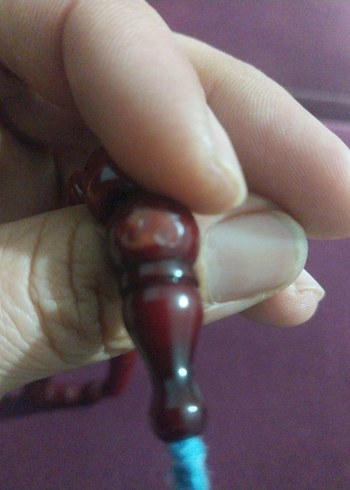 Bordo kehribar sıkma Erkek Tesbih - Görsel 7