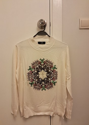 Ekol Beyaz Triko Uzun Kollu Kazak - Görsel 2