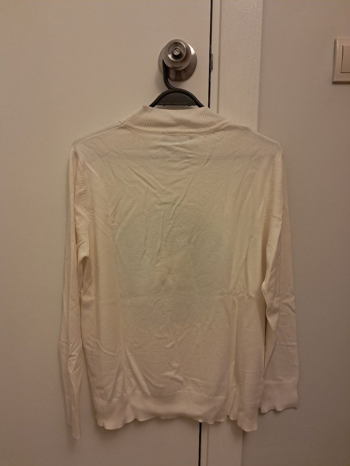 Ekol Beyaz Triko Uzun Kollu Kazak - Görsel 3