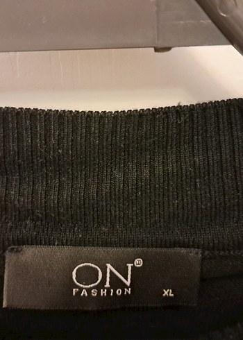 Ekol Nakışlı Siyah Kadın Triko Kazak - Görsel 4