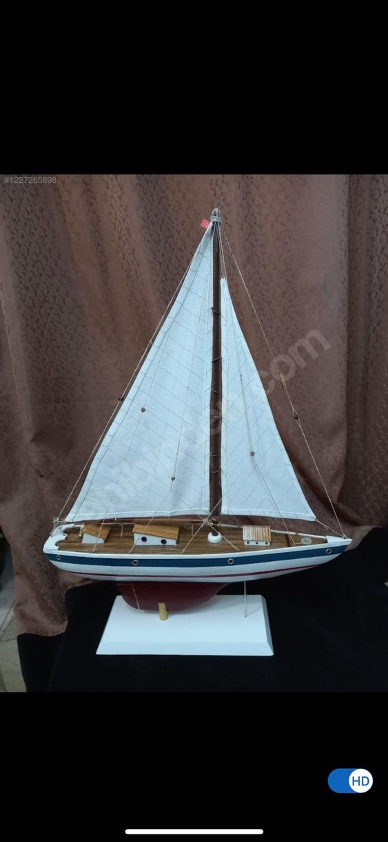 Beyaz Yelkenli Gemi Maketi - Görsel 4