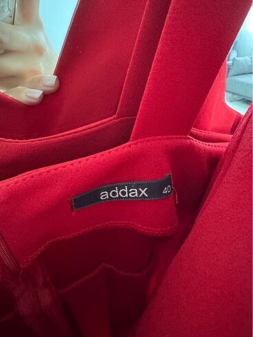 40 Beden Addax kırmızı pileli etekli elbise