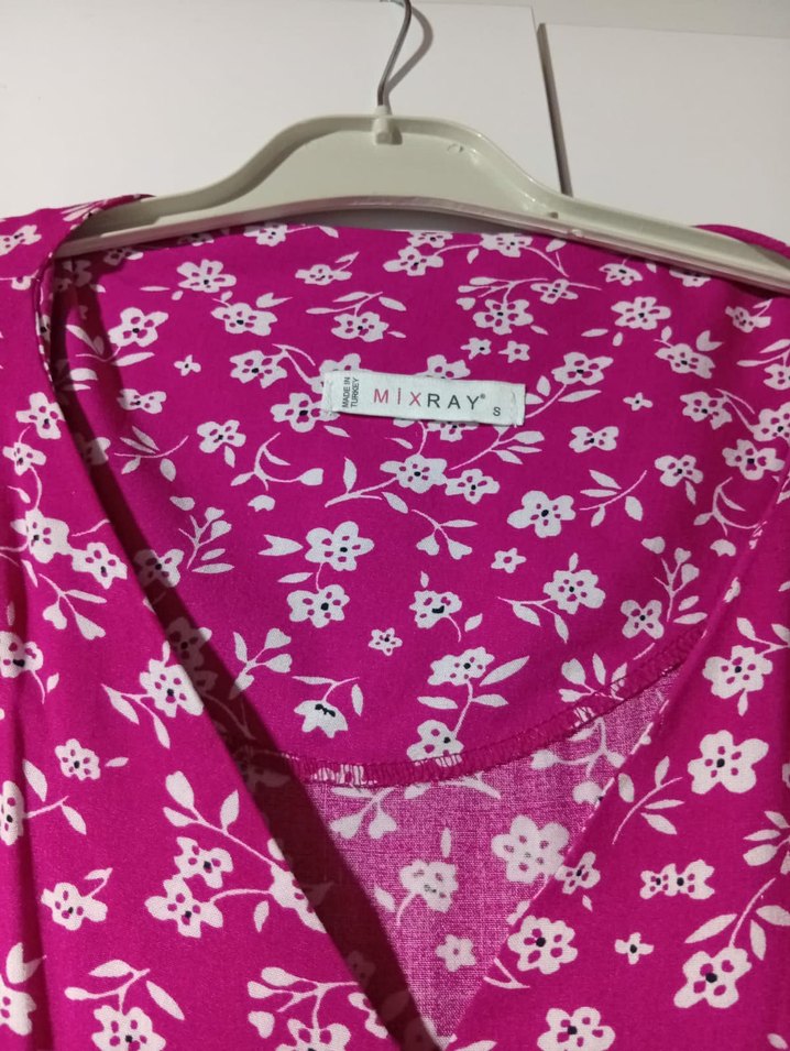 Çiçekli Pembe Düğmeli Hamile Eteği - Görsel 2