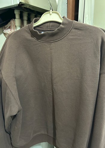 Kadın Kahverengi Bisiklet Yaka Sweatshirt - Görsel 2