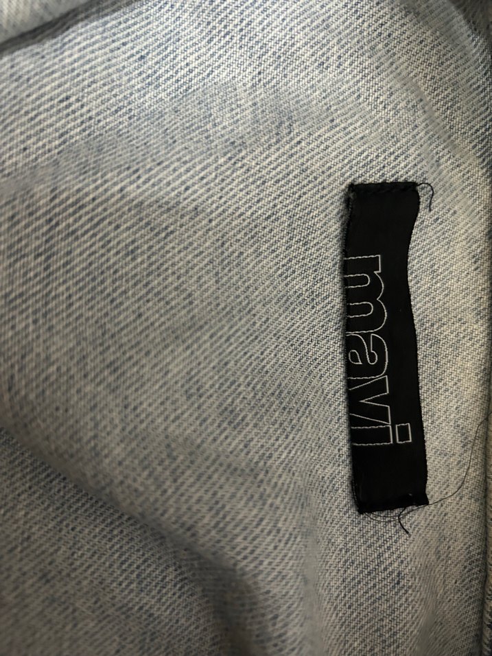 Mavi kot gömlek ceket - Görsel 2