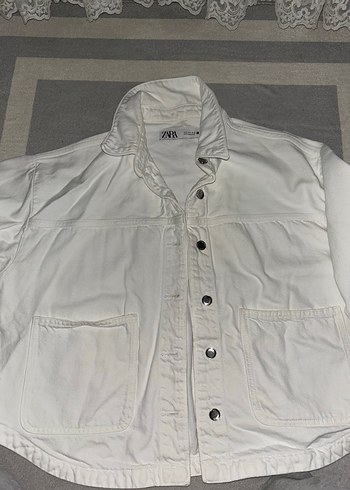 Zara beyaz kot ceket - Görsel 2