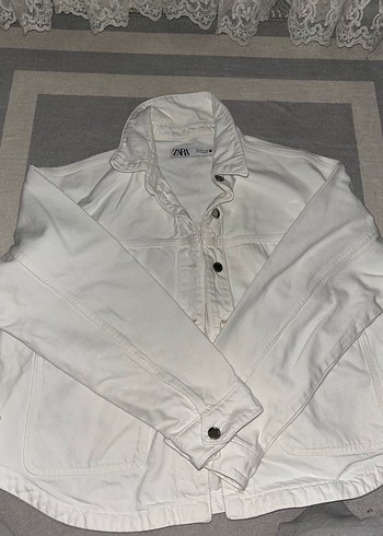 Zara beyaz kot ceket - Görsel 4