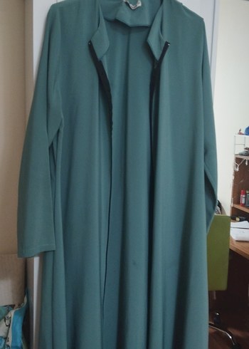 Kadın Uzun Yeşil Salaş Ferace - Görsel 3