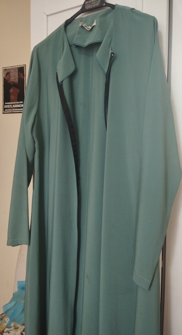 Kadın Uzun Yeşil Salaş Ferace - Görsel 4