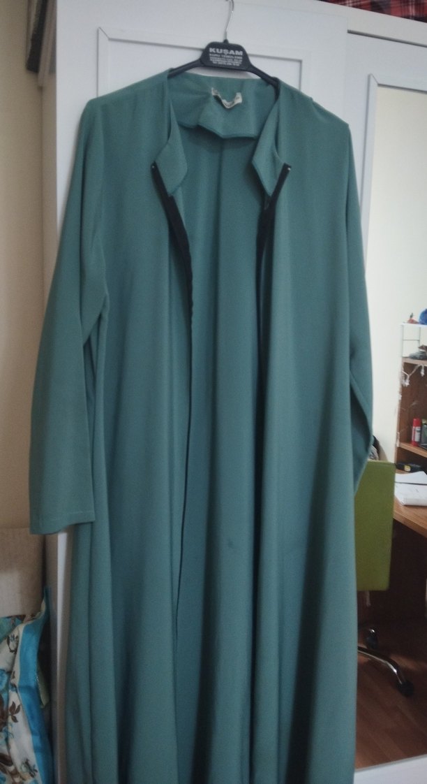 Kadın Uzun Yeşil Salaş Ferace - Görsel 3