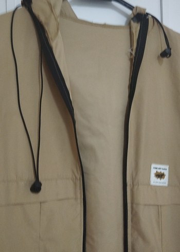 Bej Erkek Midi Boy Kapüşonlu Yağmurluk - Görsel 4