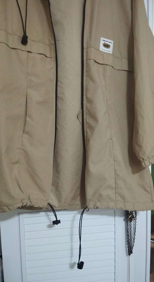 Bej Erkek Midi Boy Kapüşonlu Yağmurluk - Görsel 3