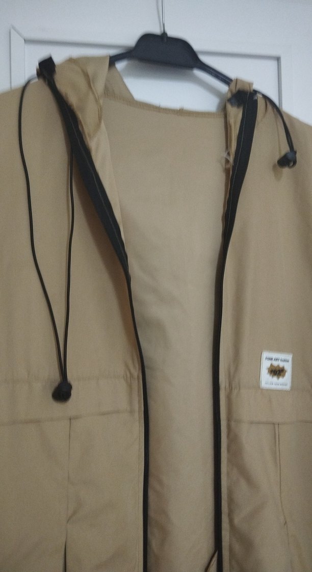 Bej Erkek Midi Boy Kapüşonlu Yağmurluk - Görsel 4