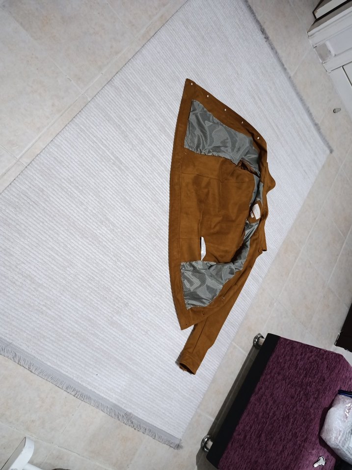 Düğmeli Kahverengi erkek Süet Ceket - Görsel 3