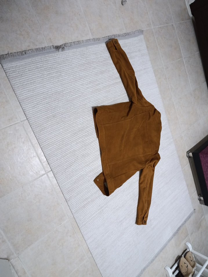 Düğmeli Kahverengi erkek Süet Ceket - Görsel 2