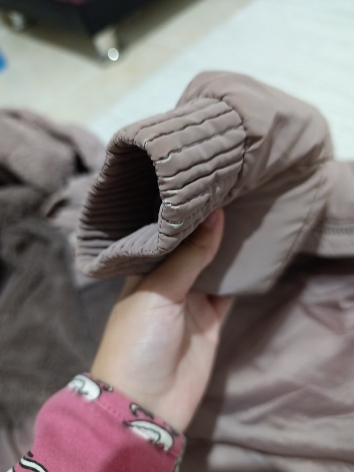 Kız Çocuk lila Kürklü Kapüşonlu Mont - Görsel 5