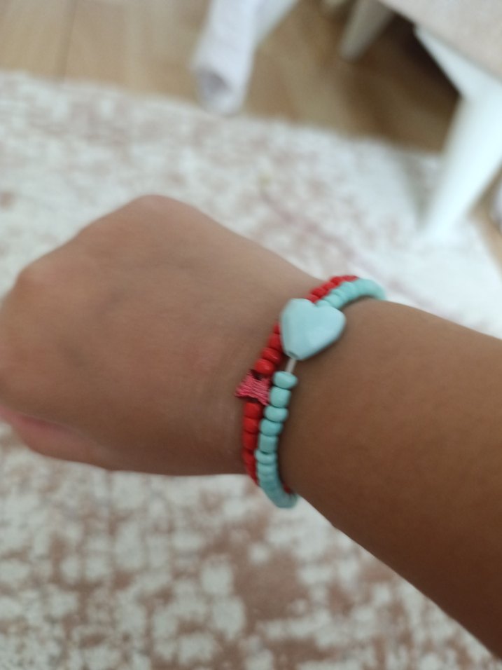 Renkli Boncuklu  Kadın ve çocuk  Bileklik - Görsel 4