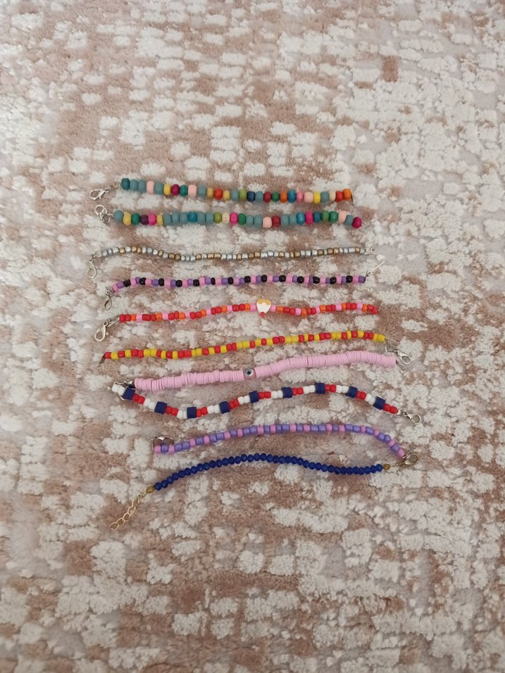 Renkli Boncuklu  Kadın ve çocuk  Bileklik - Görsel 2