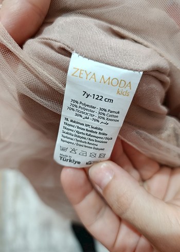 Kız Çocuk pudra pembesi Fırfırlı Abiye Elbise - Görsel 5