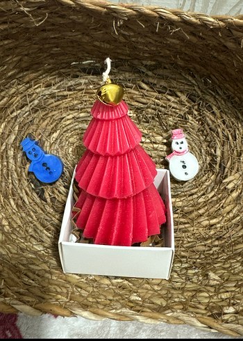 Renkli Katmanlı Noel Ağacı Mumları - Görsel 3