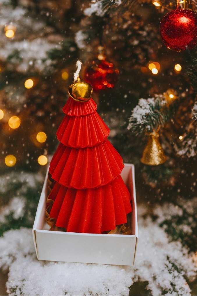 Renkli Katmanlı Noel Ağacı Mumları - Görsel 2