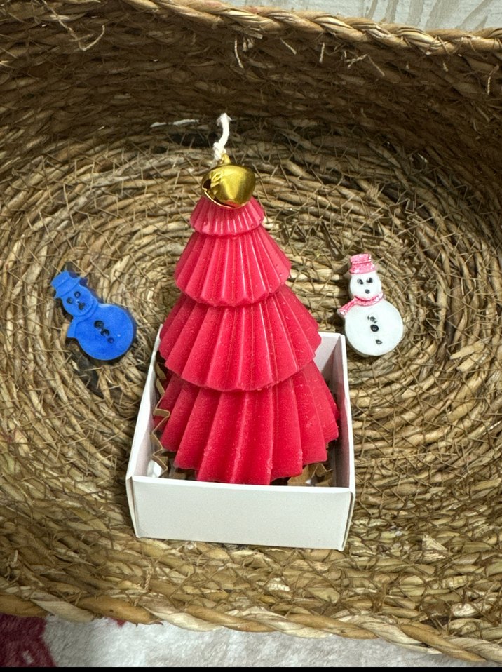 Renkli Katmanlı Noel Ağacı Mumları - Görsel 3