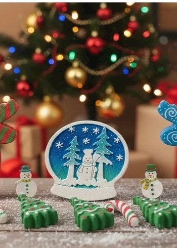 Renkli Yılbaşı Ağacı Mum Seti boyama seti - Görsel 5