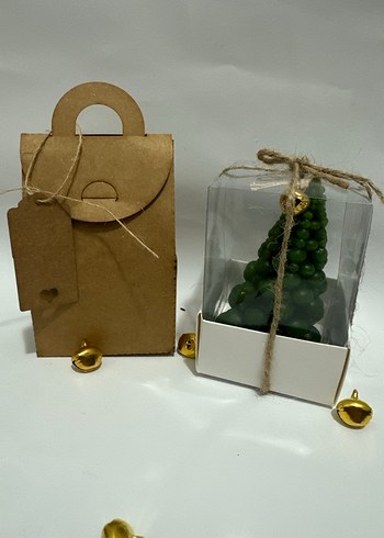 Renkli Yeşil Noel Ağacı Mum - Görsel 2