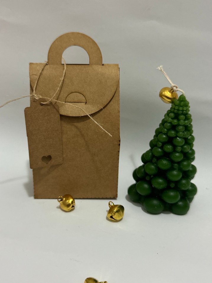 Renkli Yeşil Noel Ağacı Mum - Görsel 3