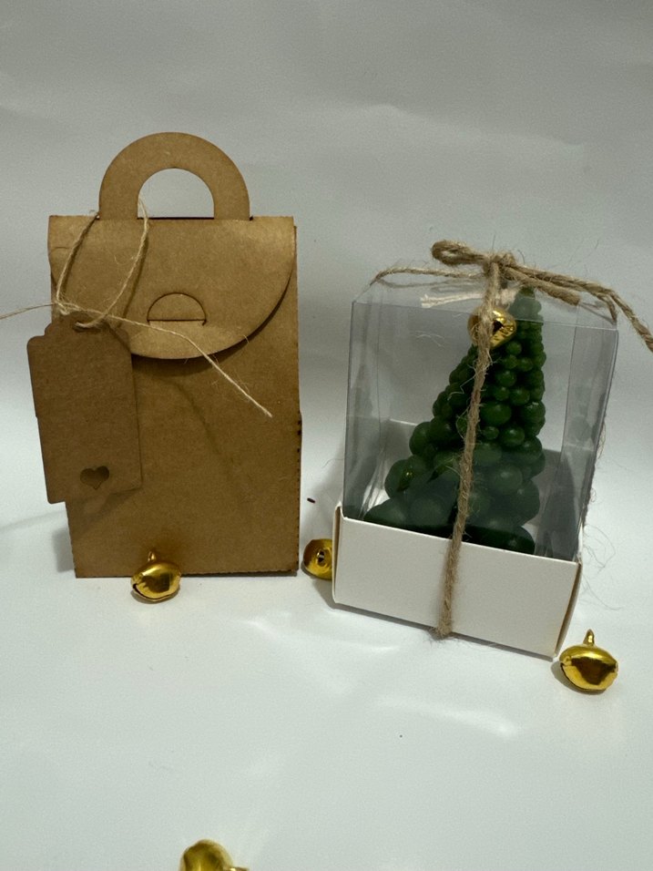 Renkli Yeşil Noel Ağacı Mum - Görsel 2