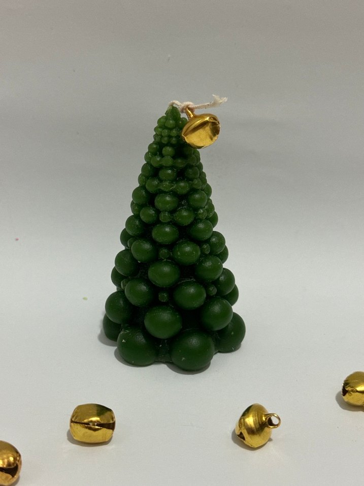 Renkli Yeşil Noel Ağacı Mum - Görsel 5