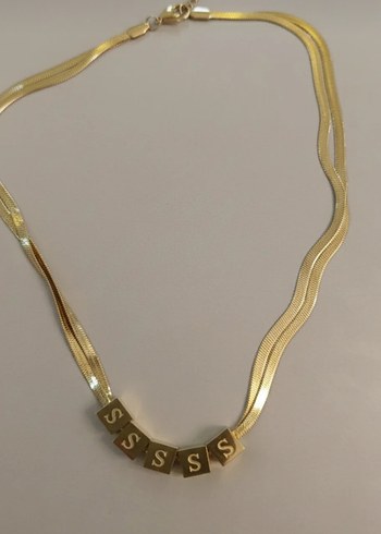 Altın Renk Zincir Detaylı Kolye - Görsel 3