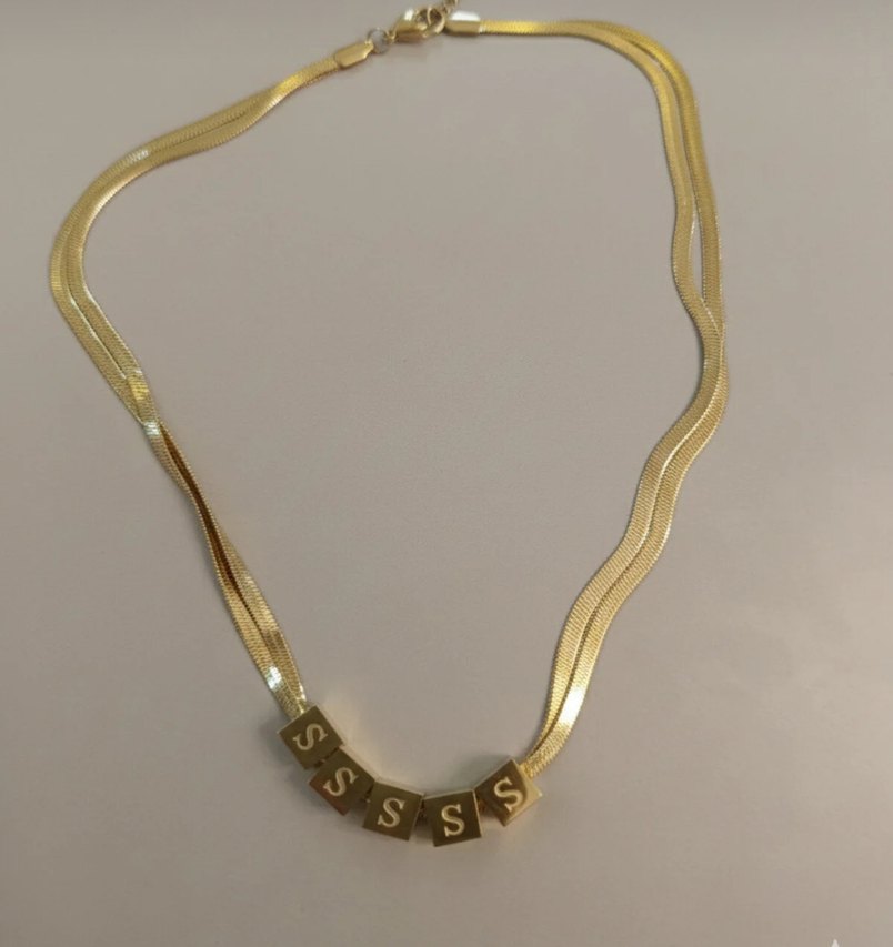 Altın Renk Zincir Detaylı Kolye - Görsel 3