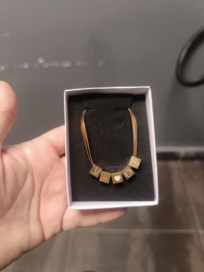 Altın Renk Zincir Detaylı Kolye - Görsel 2