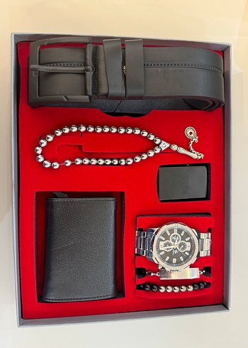 Gri Metal Erkek Cüzdan Kemer Seti - Görsel 2