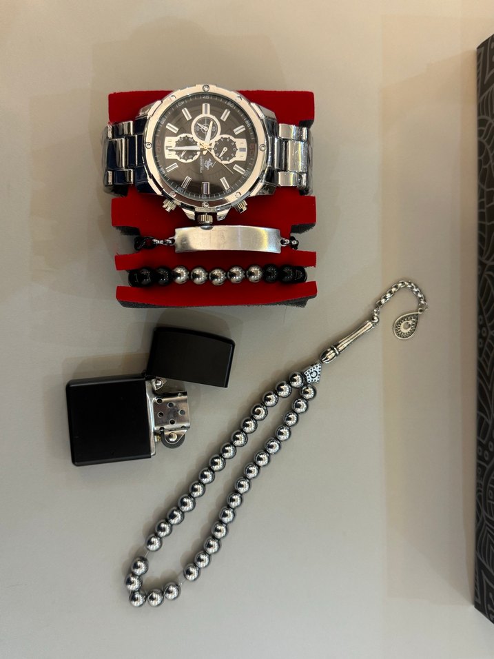 Gri Metal Erkek Cüzdan Kemer Seti - Görsel 4