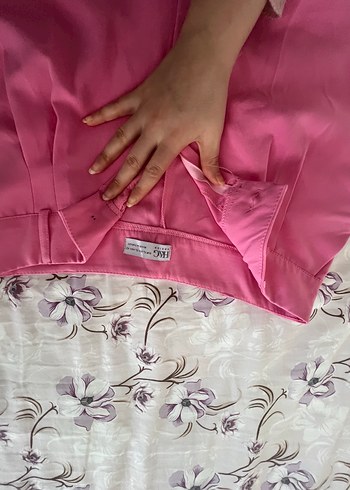 Pembe Pilili Midi Kadın Kumaş Pantolon - Görsel 2