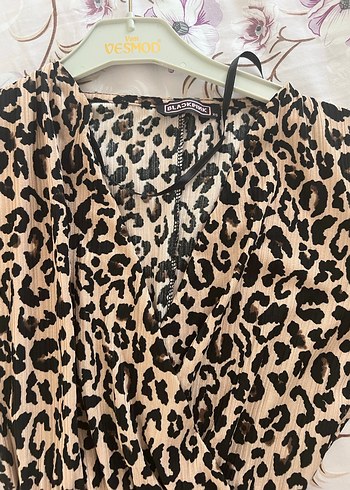 Leopar Desenli Uzun Kollu Elbise - Görsel 3